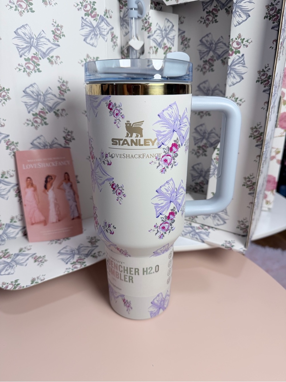 Stanley Cream & Lavender Floral LoveShackFancy Insulated Travel Tumbler